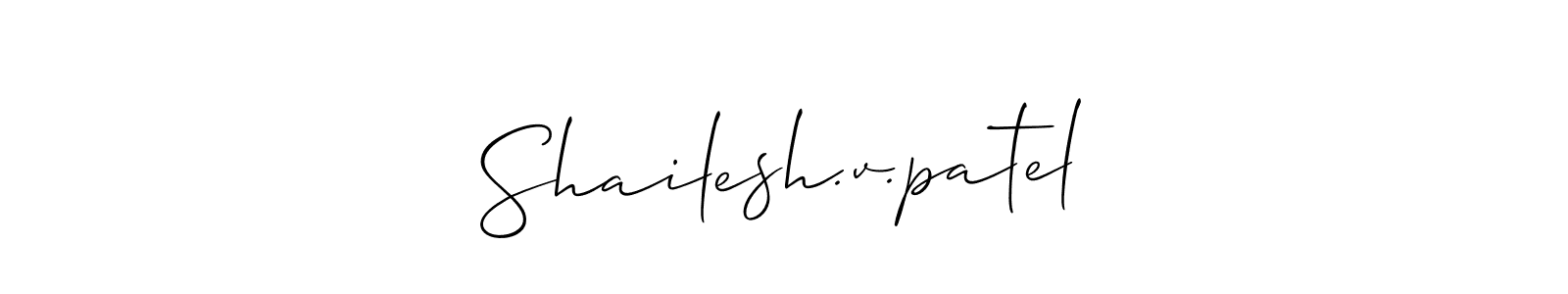 You should practise on your own different ways (Allison_Script) to write your name (Shailesh.v.patel) in signature. don't let someone else do it for you. Shailesh.v.patel signature style 2 images and pictures png