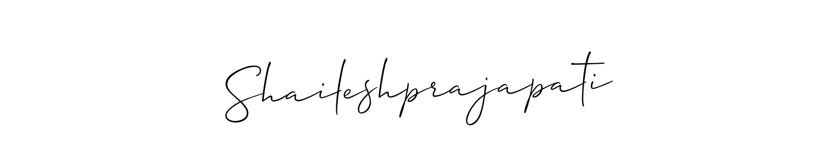 How to make Shaileshprajapati name signature. Use Allison_Script style for creating short signs online. This is the latest handwritten sign. Shaileshprajapati signature style 2 images and pictures png
