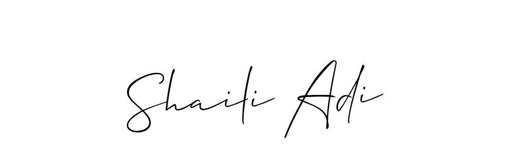 Create a beautiful signature design for name Shaili Adi. With this signature (Allison_Script) fonts, you can make a handwritten signature for free. Shaili Adi signature style 2 images and pictures png
