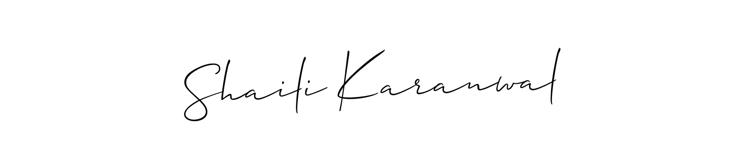 Shaili Karanwal stylish signature style. Best Handwritten Sign (Allison_Script) for my name. Handwritten Signature Collection Ideas for my name Shaili Karanwal. Shaili Karanwal signature style 2 images and pictures png