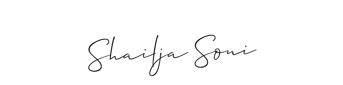 Make a beautiful signature design for name Shailja Soni. With this signature (Allison_Script) style, you can create a handwritten signature for free. Shailja Soni signature style 2 images and pictures png