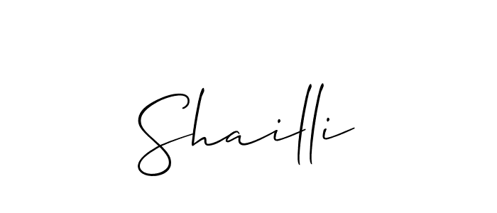 Create a beautiful signature design for name Shailli. With this signature (Allison_Script) fonts, you can make a handwritten signature for free. Shailli signature style 2 images and pictures png