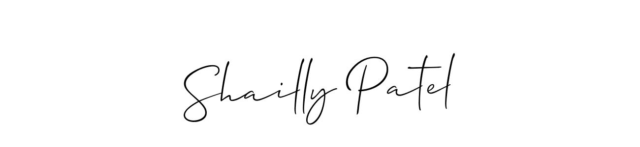 How to make Shailly Patel signature? Allison_Script is a professional autograph style. Create handwritten signature for Shailly Patel name. Shailly Patel signature style 2 images and pictures png
