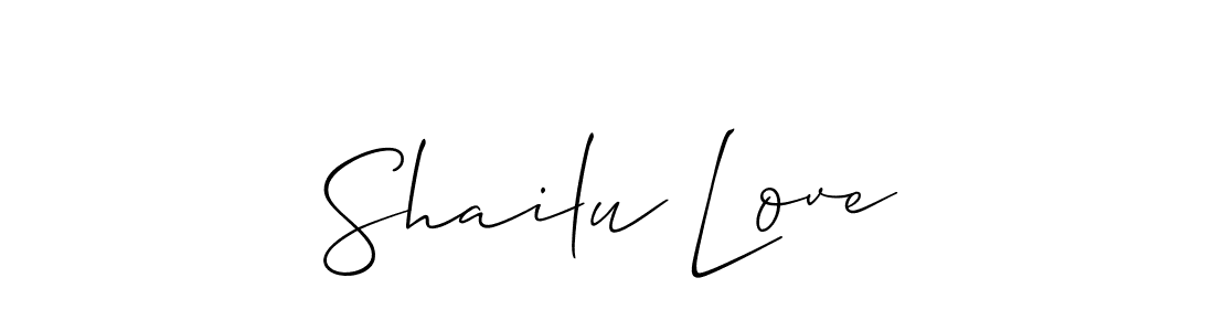 Use a signature maker to create a handwritten signature online. With this signature software, you can design (Allison_Script) your own signature for name Shailu Love. Shailu Love signature style 2 images and pictures png