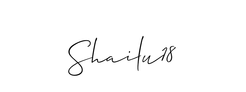 You should practise on your own different ways (Allison_Script) to write your name (Shailu18) in signature. don't let someone else do it for you. Shailu18 signature style 2 images and pictures png