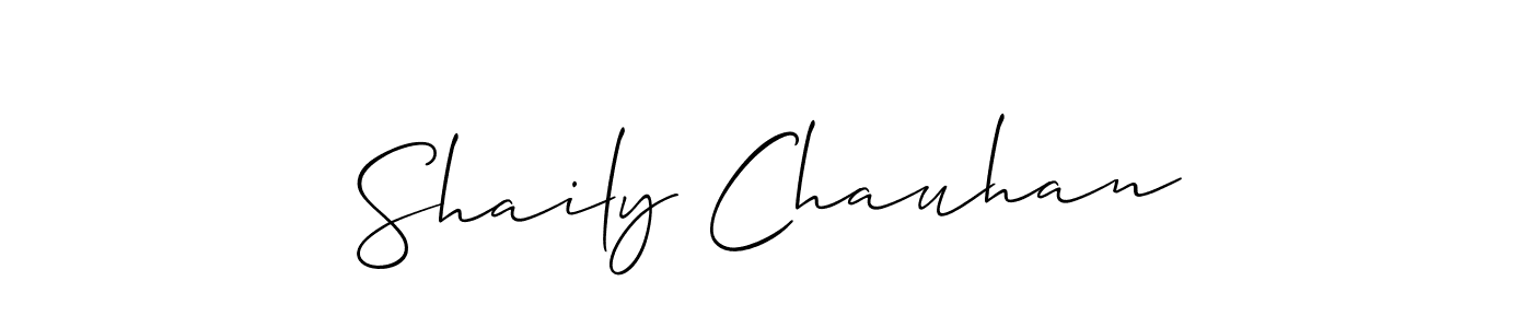 How to make Shaily Chauhan name signature. Use Allison_Script style for creating short signs online. This is the latest handwritten sign. Shaily Chauhan signature style 2 images and pictures png