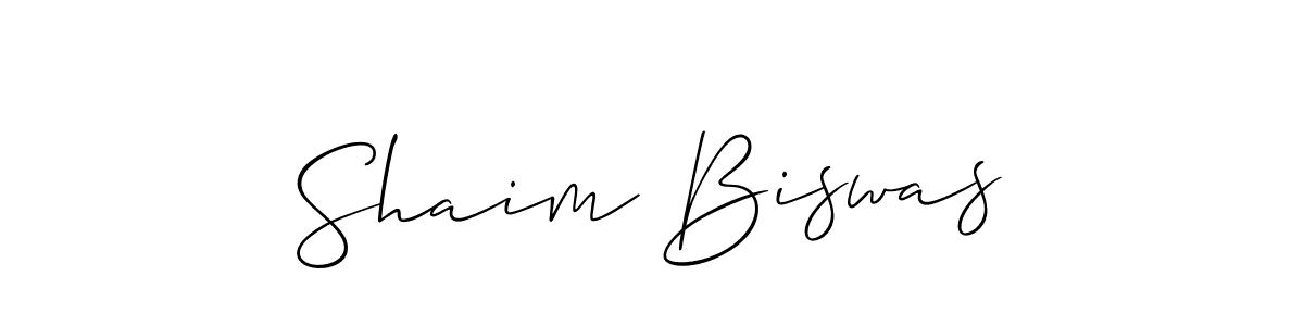 How to make Shaim Biswas name signature. Use Allison_Script style for creating short signs online. This is the latest handwritten sign. Shaim Biswas signature style 2 images and pictures png