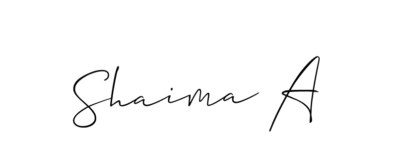 Shaima A stylish signature style. Best Handwritten Sign (Allison_Script) for my name. Handwritten Signature Collection Ideas for my name Shaima A. Shaima A signature style 2 images and pictures png