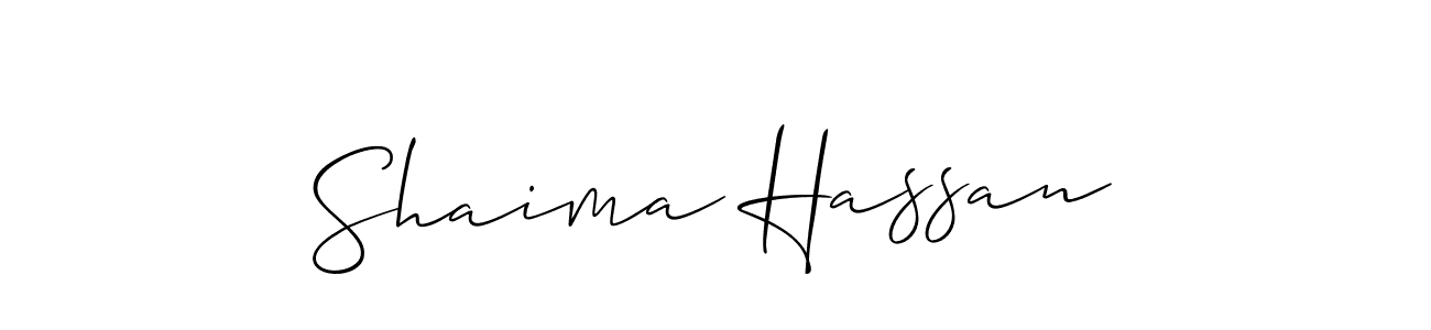 How to make Shaima Hassan name signature. Use Allison_Script style for creating short signs online. This is the latest handwritten sign. Shaima Hassan signature style 2 images and pictures png