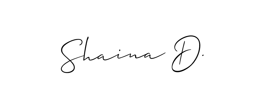 How to Draw Shaina D. signature style? Allison_Script is a latest design signature styles for name Shaina D.. Shaina D. signature style 2 images and pictures png