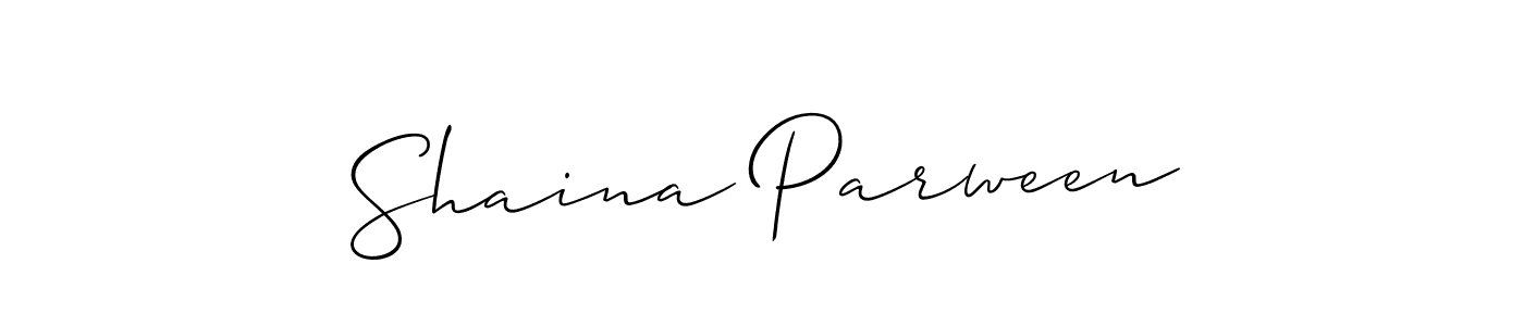 The best way (Allison_Script) to make a short signature is to pick only two or three words in your name. The name Shaina Parween include a total of six letters. For converting this name. Shaina Parween signature style 2 images and pictures png