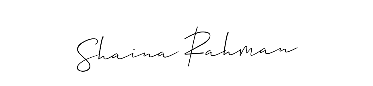 How to make Shaina Rahman signature? Allison_Script is a professional autograph style. Create handwritten signature for Shaina Rahman name. Shaina Rahman signature style 2 images and pictures png