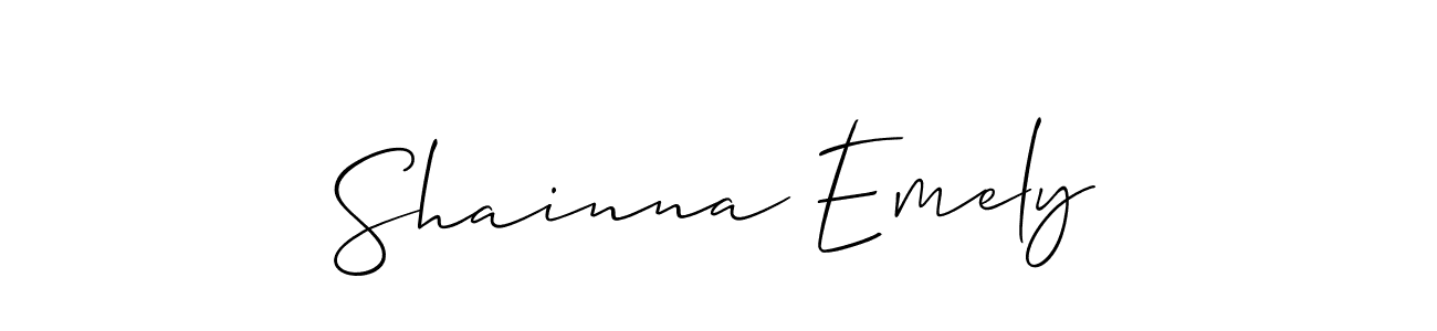 Design your own signature with our free online signature maker. With this signature software, you can create a handwritten (Allison_Script) signature for name Shainna Emely. Shainna Emely signature style 2 images and pictures png