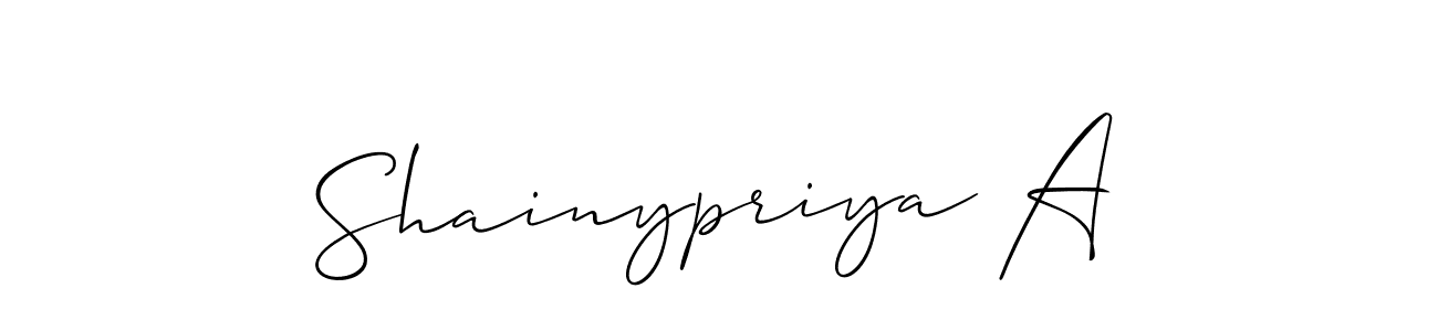 How to make Shainypriya A signature? Allison_Script is a professional autograph style. Create handwritten signature for Shainypriya A name. Shainypriya A signature style 2 images and pictures png