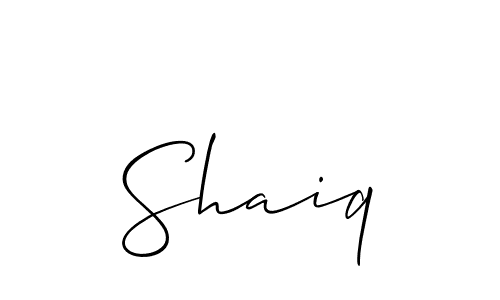 How to make Shaiq signature? Allison_Script is a professional autograph style. Create handwritten signature for Shaiq name. Shaiq signature style 2 images and pictures png