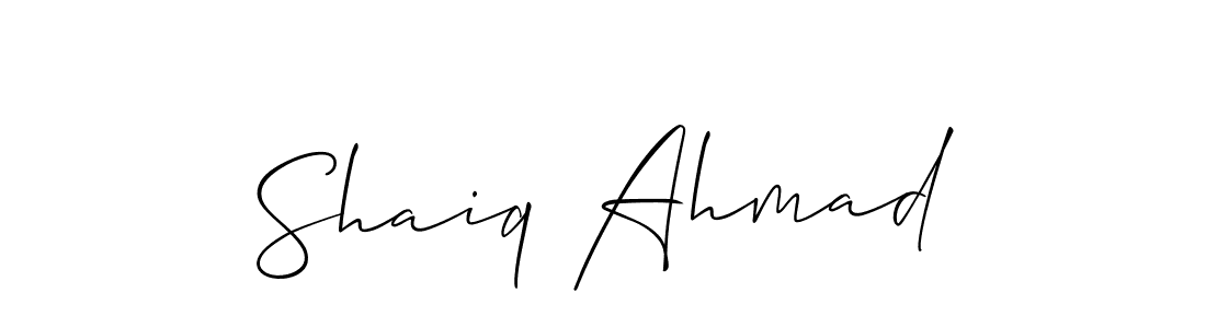 Allison_Script is a professional signature style that is perfect for those who want to add a touch of class to their signature. It is also a great choice for those who want to make their signature more unique. Get Shaiq Ahmad name to fancy signature for free. Shaiq Ahmad signature style 2 images and pictures png