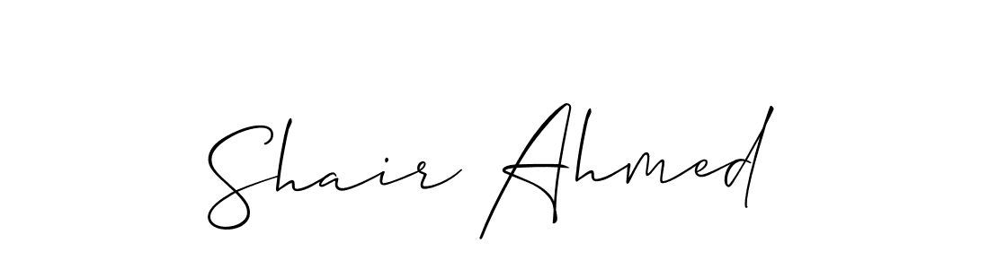 The best way (Allison_Script) to make a short signature is to pick only two or three words in your name. The name Shair Ahmed include a total of six letters. For converting this name. Shair Ahmed signature style 2 images and pictures png