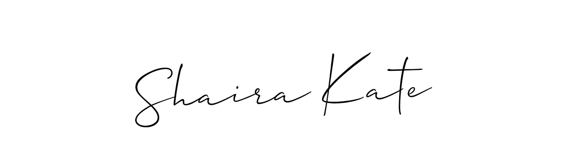 Design your own signature with our free online signature maker. With this signature software, you can create a handwritten (Allison_Script) signature for name Shaira Kate. Shaira Kate signature style 2 images and pictures png