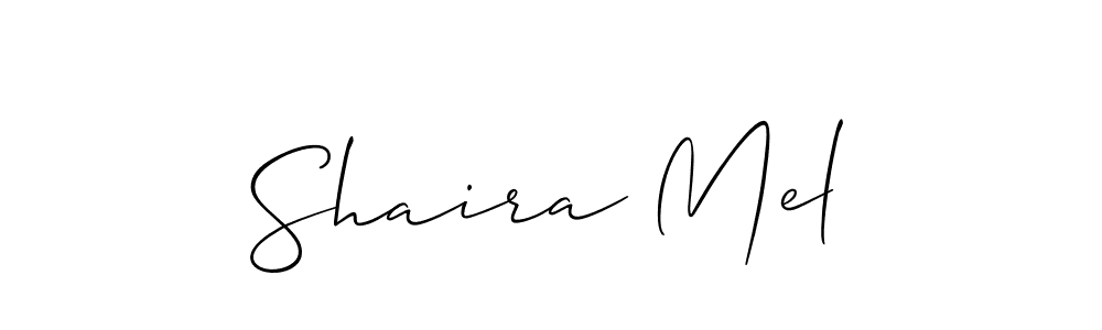 How to make Shaira Mel name signature. Use Allison_Script style for creating short signs online. This is the latest handwritten sign. Shaira Mel signature style 2 images and pictures png