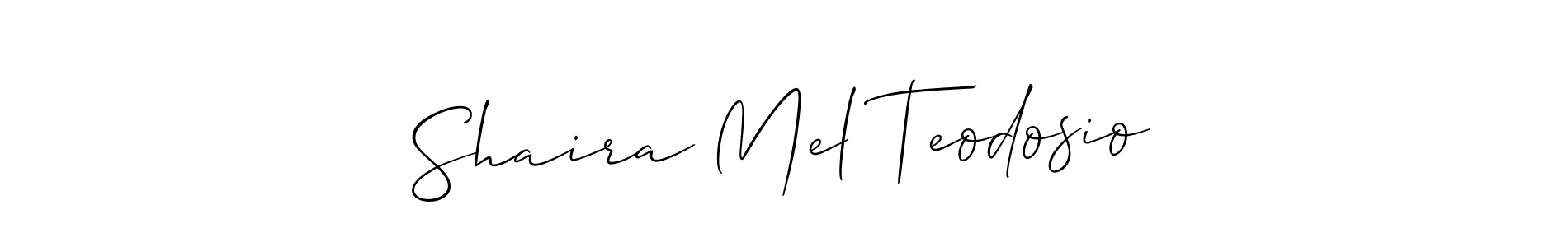 Shaira Mel Teodosio stylish signature style. Best Handwritten Sign (Allison_Script) for my name. Handwritten Signature Collection Ideas for my name Shaira Mel Teodosio. Shaira Mel Teodosio signature style 2 images and pictures png