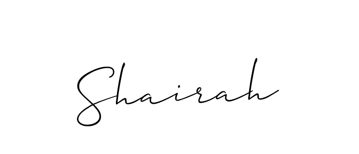 Make a beautiful signature design for name Shairah. With this signature (Allison_Script) style, you can create a handwritten signature for free. Shairah signature style 2 images and pictures png