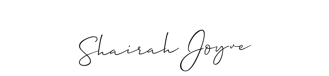 Make a beautiful signature design for name Shairah Joyve. With this signature (Allison_Script) style, you can create a handwritten signature for free. Shairah Joyve signature style 2 images and pictures png