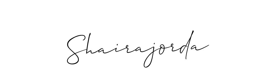 Use a signature maker to create a handwritten signature online. With this signature software, you can design (Allison_Script) your own signature for name Shairajorda. Shairajorda signature style 2 images and pictures png