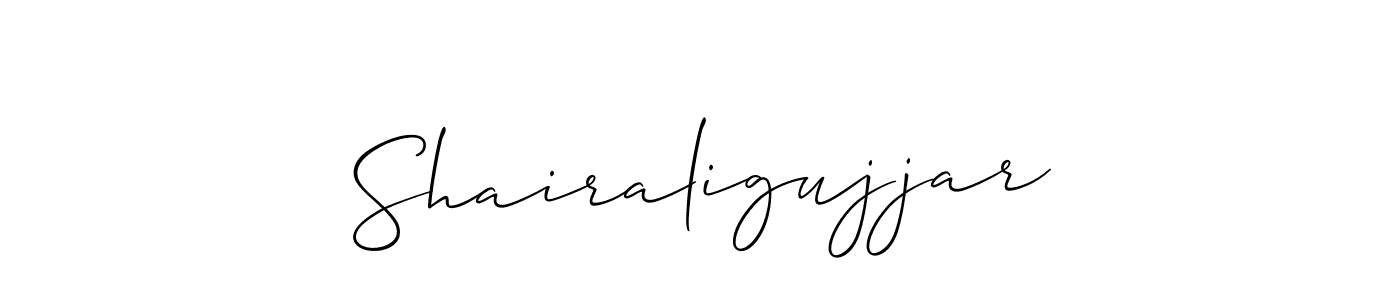 if you are searching for the best signature style for your name Shairaligujjar. so please give up your signature search. here we have designed multiple signature styles  using Allison_Script. Shairaligujjar signature style 2 images and pictures png