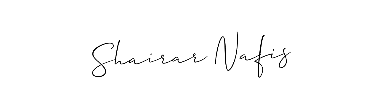 It looks lik you need a new signature style for name Shairar Nafis. Design unique handwritten (Allison_Script) signature with our free signature maker in just a few clicks. Shairar Nafis signature style 2 images and pictures png