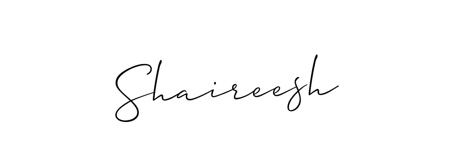 How to make Shaireesh name signature. Use Allison_Script style for creating short signs online. This is the latest handwritten sign. Shaireesh signature style 2 images and pictures png