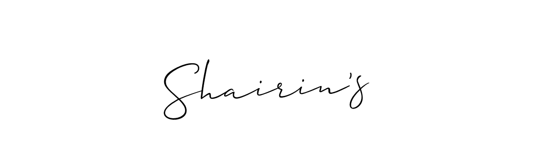 Make a beautiful signature design for name Shairin’s. With this signature (Allison_Script) style, you can create a handwritten signature for free. Shairin’s signature style 2 images and pictures png