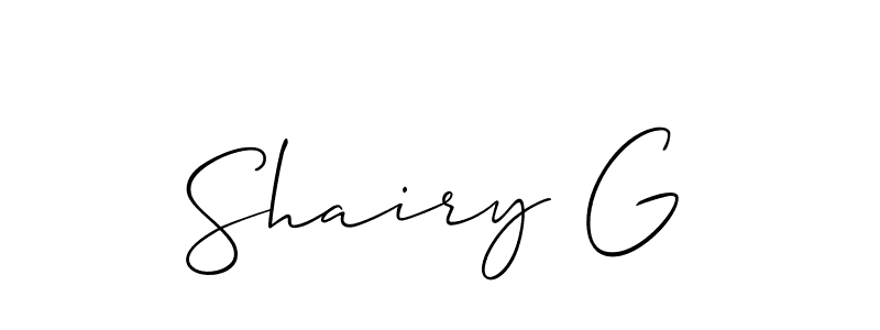 if you are searching for the best signature style for your name Shairy G. so please give up your signature search. here we have designed multiple signature styles  using Allison_Script. Shairy G signature style 2 images and pictures png