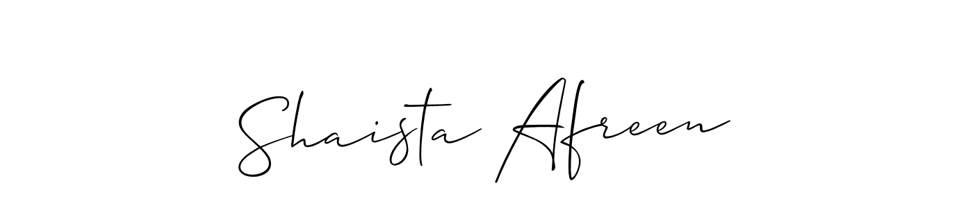 How to make Shaista Afreen signature? Allison_Script is a professional autograph style. Create handwritten signature for Shaista Afreen name. Shaista Afreen signature style 2 images and pictures png