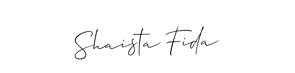 How to make Shaista Fida signature? Allison_Script is a professional autograph style. Create handwritten signature for Shaista Fida name. Shaista Fida signature style 2 images and pictures png