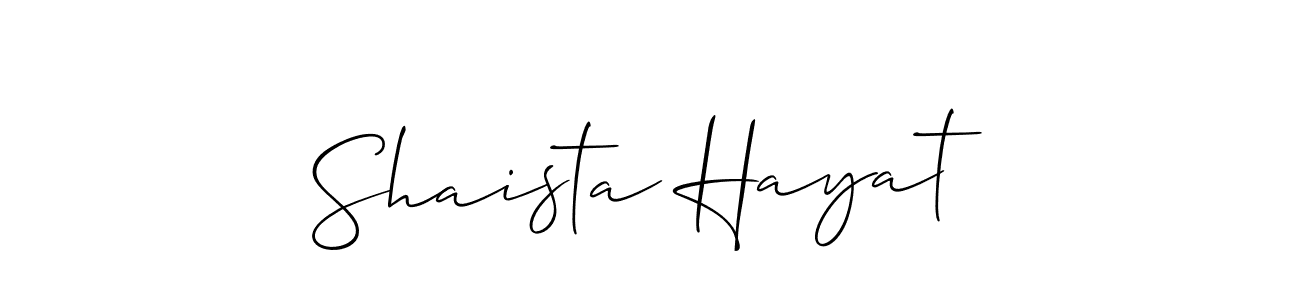 Shaista Hayat stylish signature style. Best Handwritten Sign (Allison_Script) for my name. Handwritten Signature Collection Ideas for my name Shaista Hayat. Shaista Hayat signature style 2 images and pictures png