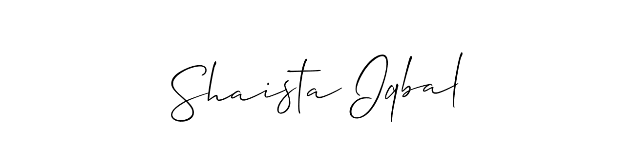Use a signature maker to create a handwritten signature online. With this signature software, you can design (Allison_Script) your own signature for name Shaista Iqbal. Shaista Iqbal signature style 2 images and pictures png