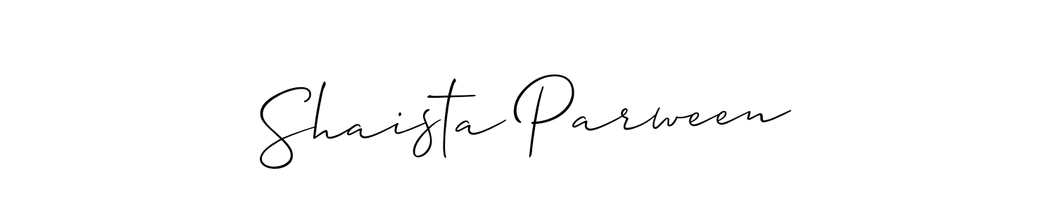 Create a beautiful signature design for name Shaista Parween. With this signature (Allison_Script) fonts, you can make a handwritten signature for free. Shaista Parween signature style 2 images and pictures png