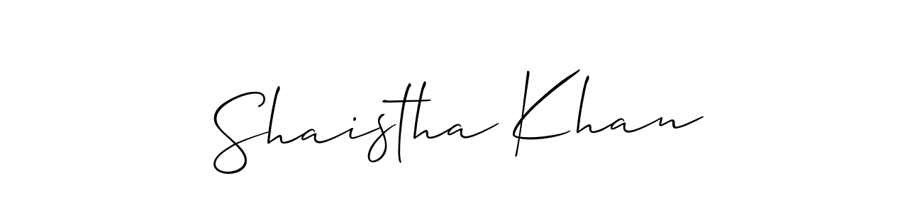 How to make Shaistha Khan signature? Allison_Script is a professional autograph style. Create handwritten signature for Shaistha Khan name. Shaistha Khan signature style 2 images and pictures png