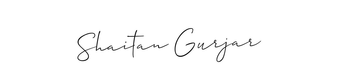 Use a signature maker to create a handwritten signature online. With this signature software, you can design (Allison_Script) your own signature for name Shaitan Gurjar. Shaitan Gurjar signature style 2 images and pictures png