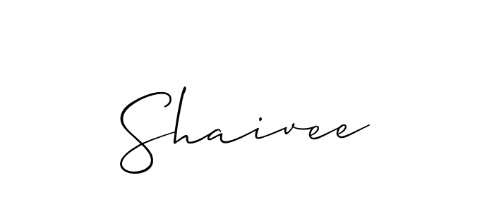 Design your own signature with our free online signature maker. With this signature software, you can create a handwritten (Allison_Script) signature for name Shaivee. Shaivee signature style 2 images and pictures png