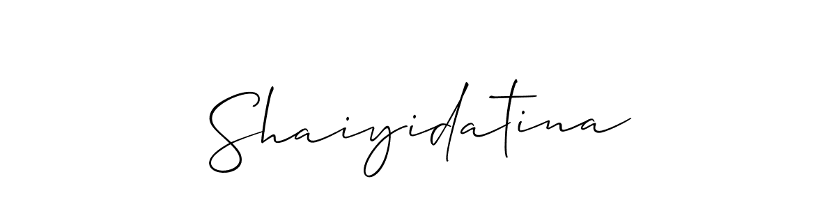 if you are searching for the best signature style for your name Shaiyidatina. so please give up your signature search. here we have designed multiple signature styles  using Allison_Script. Shaiyidatina signature style 2 images and pictures png
