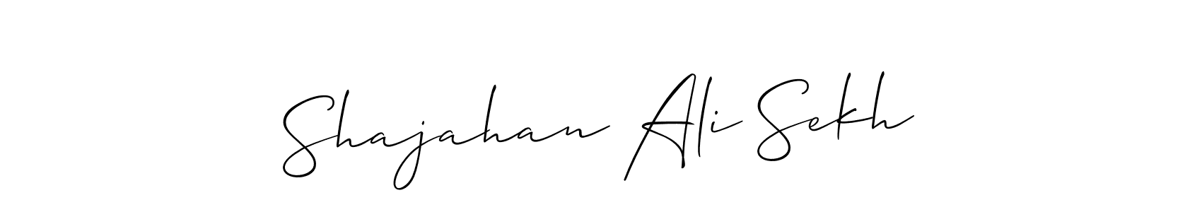 Make a beautiful signature design for name Shajahan Ali Sekh. With this signature (Allison_Script) style, you can create a handwritten signature for free. Shajahan Ali Sekh signature style 2 images and pictures png