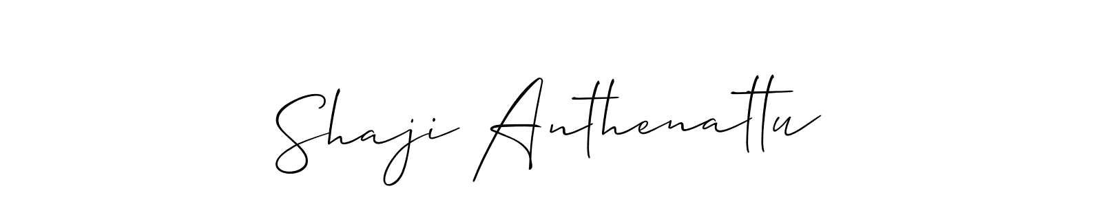 The best way (Allison_Script) to make a short signature is to pick only two or three words in your name. The name Shaji Anthenattu include a total of six letters. For converting this name. Shaji Anthenattu signature style 2 images and pictures png