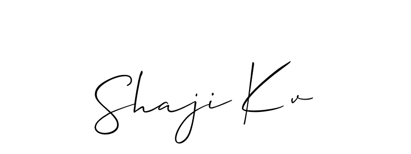 Design your own signature with our free online signature maker. With this signature software, you can create a handwritten (Allison_Script) signature for name Shaji Kv. Shaji Kv signature style 2 images and pictures png