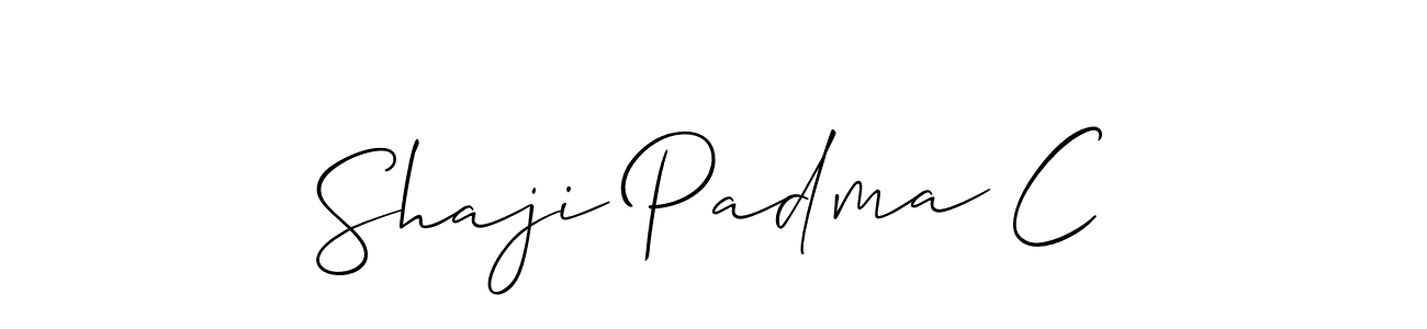 How to make Shaji Padma C signature? Allison_Script is a professional autograph style. Create handwritten signature for Shaji Padma C name. Shaji Padma C signature style 2 images and pictures png