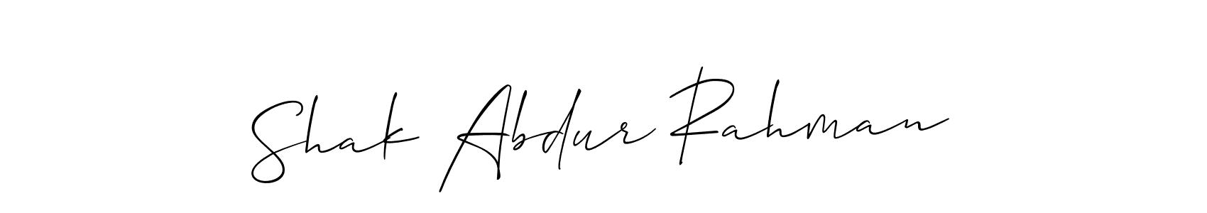 Make a beautiful signature design for name Shak Abdur Rahman. With this signature (Allison_Script) style, you can create a handwritten signature for free. Shak Abdur Rahman signature style 2 images and pictures png