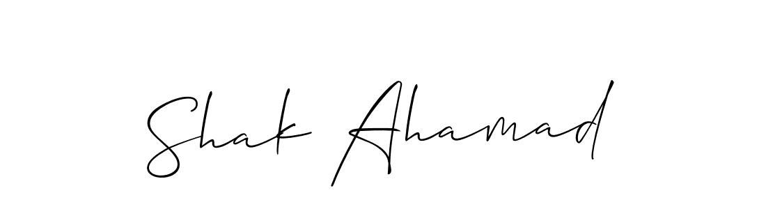 How to make Shak Ahamad name signature. Use Allison_Script style for creating short signs online. This is the latest handwritten sign. Shak Ahamad signature style 2 images and pictures png