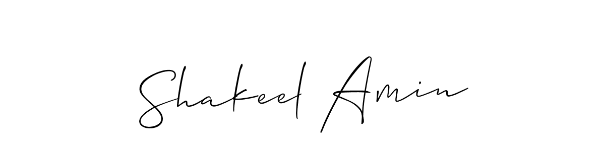 Use a signature maker to create a handwritten signature online. With this signature software, you can design (Allison_Script) your own signature for name Shakeel Amin. Shakeel Amin signature style 2 images and pictures png