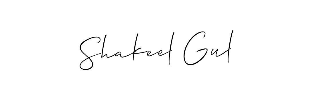 Also You can easily find your signature by using the search form. We will create Shakeel Gul name handwritten signature images for you free of cost using Allison_Script sign style. Shakeel Gul signature style 2 images and pictures png