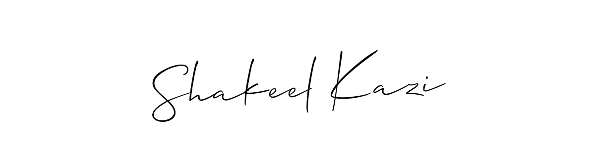 You should practise on your own different ways (Allison_Script) to write your name (Shakeel Kazi) in signature. don't let someone else do it for you. Shakeel Kazi signature style 2 images and pictures png